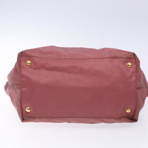 PRADA Hand Bag Nylon Pink Gold Auth - Picture 8 of 16